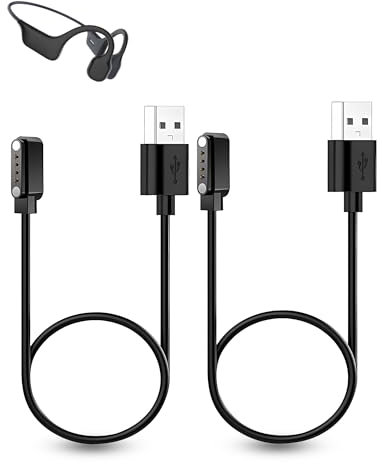 2-Pack Charging Cable for SANOTO DG08 Bone Conduction Headphones,Magnetic Adsorption Charging USB Cable,Portable Quick Charge,Sturdy and Durable,Black