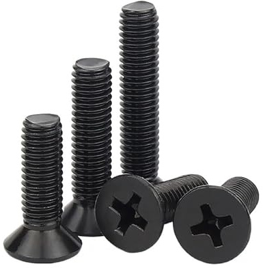 10 Stück M1 .2 .4 .6 .7 M2 .5 M3 M4 M5 KM Mini Kleine Schwarze Stahl Flache Senkkopfschraube(6mm x10pcs,M1.4)