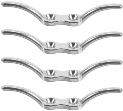 Veemoon Lot de 4 Taquets de Cordon de Store 10 CM en Acier Inoxydable Clips de Gestion des Câbles pour Stores Vénitiens Enrouleurs et Rideaux Bambou Accessoires de Sécurité pour