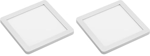 GTV LED Panel VEGAS – 3,5 W Aufbauleuchte, 100×100 mm, 4000 K Neutralweiß, 145 lm, 12 V DC, 2 m Kabel mit Mini-AMP, IP20, dimmbar, für Schränke & Arbeitsflächen, Aluminium (Packung mit 2)