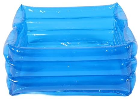 PVC Blue Inflatable Foot Bath Basin with Handles Foldable Portable | Pool Foot Wash, Soft Comfortable Surface, Multi-purpose Use for Spa and Pool
