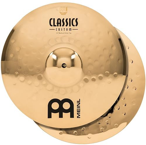Meinl Cymbals Classics Custom Brilliant Plato Hihat Medium de 14 pulgadas (35,56cm) Platillos de Batería - Pareja - Bronce B12, Acabado Brillante (CC14MH-B)