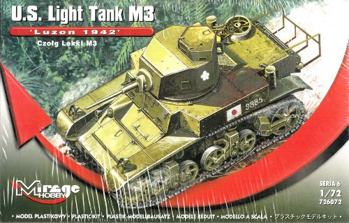 3 Mirage Hobby 726072, Echelle 1:72, M3 Char Leger 'Luzon en 1942, Modèle en Plastique Kit
