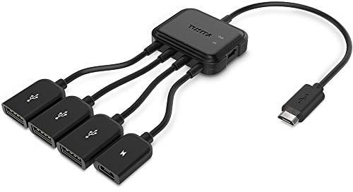 TUSITA Micro USB HUB Adaptador, 3-Puertos Carga OTG Host Cable Adaptador para Fire TV Stick, Raspberry Pi 2 3 Pi Zero Android Smart Phone Tablet Samsung Galaxy HTC Google LG/Linux