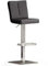 Robas Lund Barhocker Schwarz mit Lehne Barstuhl drehbar 180 Grad, Hocker höhenverstellbar, PU BRU.NI