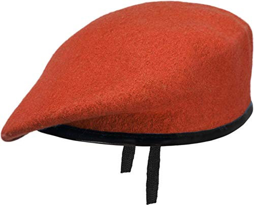 BW Barett aus Wolle und Baumwolle mit Lederschweißband Farbe Koralle Größe 63