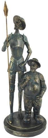 'Figur Don Quijote und Sancho Panza Skulpturen Harz. 35 x 13.5 x 13.5 cm