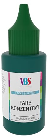 VBS Farbkonzentrat 25 ml frostfest lichtecht mischbar wasserfest wasserverdünnbar auf Wasserbasis für Linerflasche Tube ganzjährig geeignet Grün