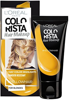L'Oréal Paris - Colorista Hair Makeup - Maquillage pour Cheveux - Coloration éphémère pour Blondes Jaune 30 ml - Lot de 2