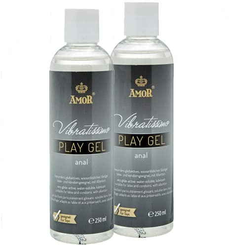 Vibratissimo Play Gel Anal 2x250 ml I Gleitmittel extra gleitfähig I Wasserbasierte Gleitgele I Lubricant Gel für Silikon Toys & Latexkondome geeignet I water based lubrication