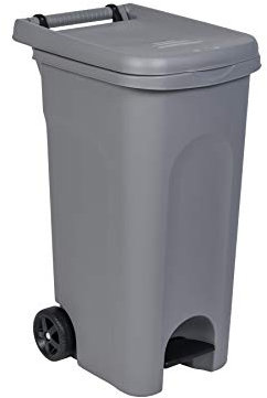 Kreher de jardin et poubelle à pédale, poubelle sackh projecteurs et 80 l Volume utile. Dimensions : 51 x 40 x 79,5 cm L gris