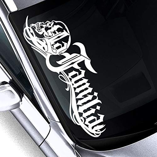 HR-WERBEDESIGN 1x LA Familia 60cm Oldschool Frontscheibenaufkleber Auto Motorrad Aufkleber HARx