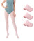 MANZI 3 Paare Ballettstrumpfhose für Mädchen Tanz Strumpfhosen mit Fuß 40 Den,Rosa,Small
