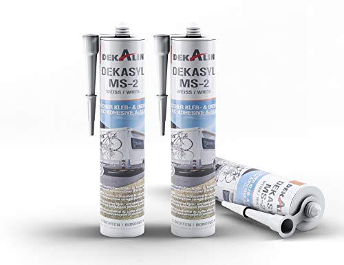 3 x Dekalin DEKAsyl MS 2 MS-Polymer Klebedichtmasse - Dichtungsmittel und Kleber in einem für Camper, Caravan, Wohnmobil 290 ml (weiß), 0, 3 x 290 ml