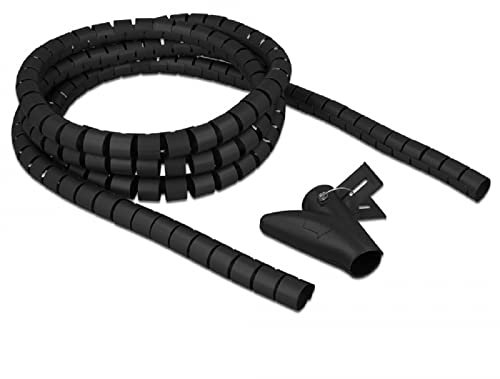 Delock Spiral Hose with Retractable Tool 2.5 m x 20 mm Black