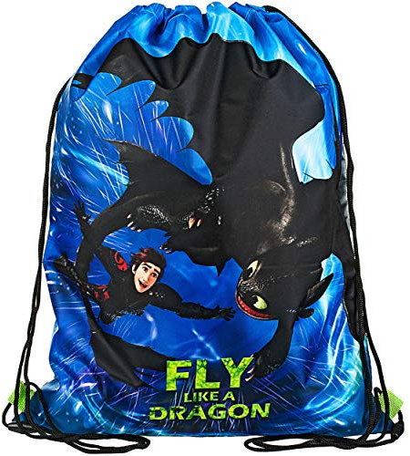 alles-meine.de GmbH Beutel - Sportbeutel - Turnbeutel - Schuhbeutel Dragons - Drachenzähmen leicht gemacht wasserdicht wasserfest - wasserabweisend & abwischbar - für Kinder ..