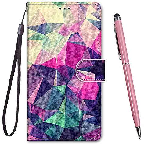 TOUCASA Handyhülle für Huawei P20 Lite,Premium Brieftasche PU Leder Flip [Kreativ Gemalt] Stoßfeste Case Handytasche Klapphülle für Huawei P20 Lite (Bunte Quadrate)