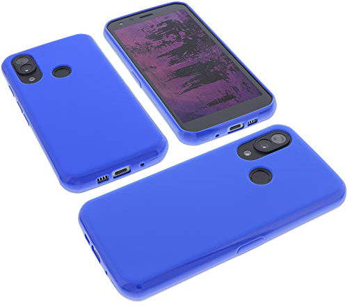 foto-kontor Hülle kompatibel mit CAT S62 PRO Tasche Gummi TPU Schutz Handytasche blau