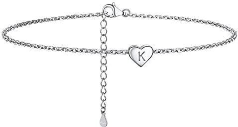 PROSILVER Anklet Silver Ankle Bracelet for Women Cute letter Anklet Chain