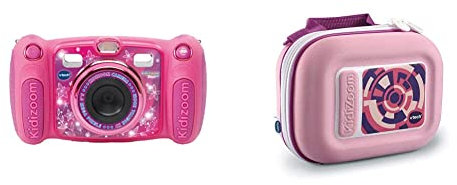 VTech 507153 Kidizoom Duo 5.0, Pink with Kidizoom Camera Case, Portable Hard Case for Children, Accessories for Kids Digital Camera, Suitable for Girls and Boys from 3, 4, 5+ Year Olds, Pink