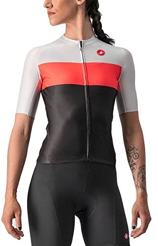 CASTELLI Damen Aero Pro Jersey Sweatshirt, Light Black/Brilliant Pink/Silver Gray, XL EU