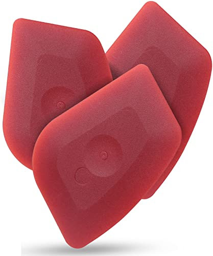 Pan Scraper Dish Scraper Food Scraper Tool Plastic Pot Scraper Kitchen Scraper Grease Scraper Cast Iron Skillet Pan Scraper Tool for Cleaning (3 Pcs, Red)