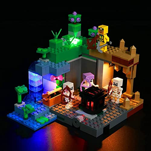Jeu de Lumières LED pour Lego 21189 Minecraft The Skeleton Fleece Toy Set, Kit d'Éclairage DIY (Modèle Non Inclus)