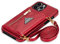 iPhone 11 PRO Crossbody Wallet Case for Women Lanyard Card Holder Zipper Phone Purse Case with Strap Stand Pouch Magnetic iPhone 11 PRO Flip Folio Protective Back Cover Girls Small Phone Case Red