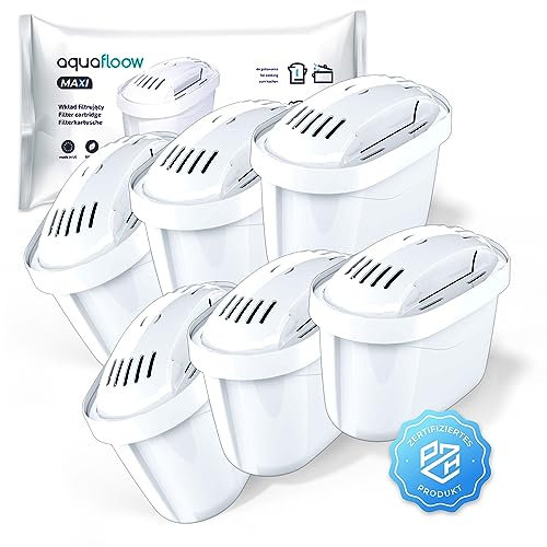 Aquafloow Cartouche Filtre Eau, Remplacement pour Dafi Unimax Aquaphor A5 BRITA Maxtra+ PHILIPS AWP212/10 Carafe Filtrante - Pack 6