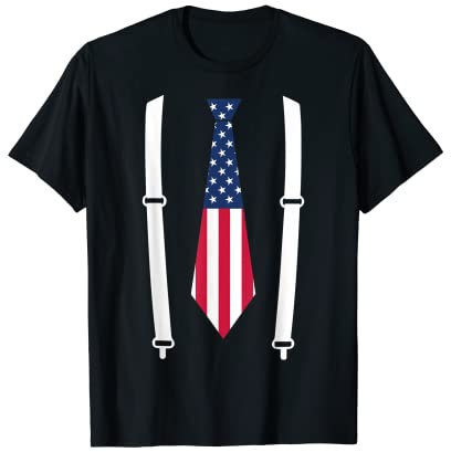 Kummerbund Hosenträger USA Flagge Smoking Kostüm T-Shirt T-Shirt