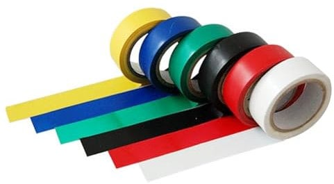 D.A.Y. Republic 6 Rolls of PVC Electrical Tape. 6 Colours - Black, White, Red, Green, Yellow, and Red for Colour Coding Wires Safely. Each Roll Approx 2.7m (270cm) - Great for Electrical Jobs