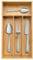 guiogc Bamboo Silverware Organizer, Kitchen Drawer Organizer, Silverware Utensil Tray Holder for Flatware Cutlery Knives, Forks, Spoons (4-Slots) (Natural)