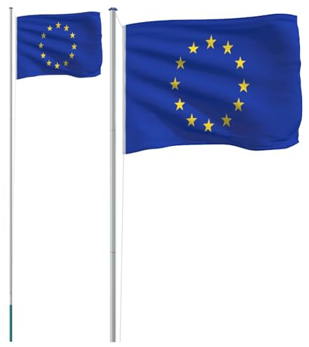 vidaXL Asta e Bandiera Europa 6,08 m Alluminio