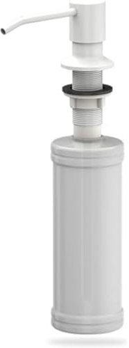 QUADRON Distributeur de Savon Blanc Métal 350ml Distributeur de Liquide Vaisselle, Distributeur de Savon Rechargeable, Distributeur Convient pour la Cuisine, Savon pour Les Mains