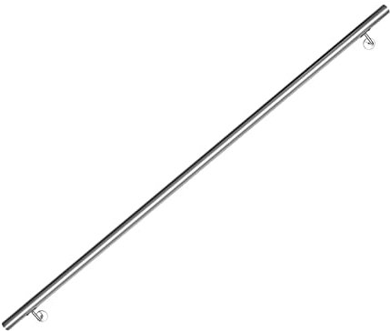 Vigevee Main courante en acier inox 200 cm, rampe d'escalier main courante murale mur escalier avec support mural et embouts, rampe d'escalier intérieur et extérieur pour escalier, balustrade, balcon