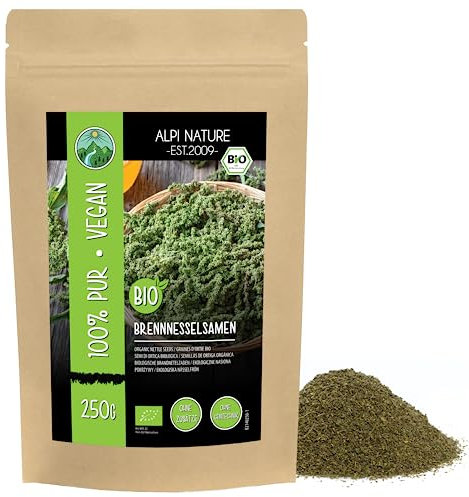Alpi Nature Semi di Ortica BIO 250g, Semi di Ortica per Tè, Frullati e Insalate, Urtica dioica