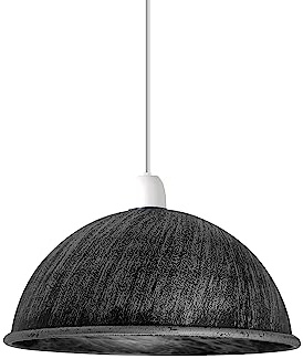 DC VOLTAGE Retro-Metall-Lampenschirm im Vintage-Stil - Deckeninsel, 30 cm, Einfache Montage, Gebogen für Küche, Büro, Wohnzimmer - Mit Reduzierring