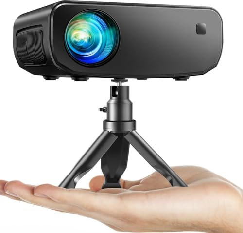 Beamer, ELEPHAS 2023 Upgraded WiFi Mini Beamer, 15000 Lux 1080P HD Portable Projektor, Kompatibel mit iPhone/Android/Tablet/HDMI/TV Stick/USB (Tasche und Stativ inklusive)