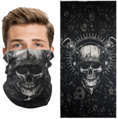 CUSTOMprivé Halstuch Motorrad Totenkopf Maske Schlauchtuch Multifunktionstuch Skull Bandana Herren Sportlich motorradfahrer Biker Triker