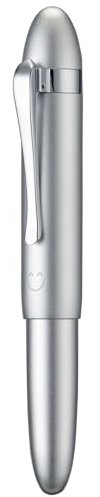 HONG DIAN M1 Fountain Pen Extra Fine Nib, Silver & Submarine Shape Aluminium Short Mini Pocket Travel Pen