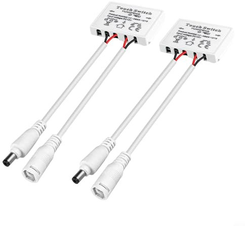 Touch Switch Sensor, 2pcs Berühren Sensor schalten 12V 5a 60W LED schlau Ein-Knopf Spiegel Licht, für Hotelbadspiegel Schminkspiegel Spiegelschrank, Keine Notwendigkeit Löcher zu bohren