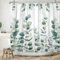 ASDCXZ Blätter Duschvorhang 180x200 cm, Frühling Handgemalt Einfachheit Grün Eukalyptusblätter Weiß Bad Waschbar Duschvorhänge Polyester Textil Wasserdicht Badevorhang für Badewanne mit 12 Haken
