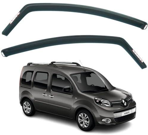 Set mit 2 Windabweisern, kompatibel mit Renault Kangoo, passend für Mercedes Benz Citan, passend für Nissan NV250 2009 2010 2011 2012 2013 2014 2015 2016 2017 2018 2019 2020 2021 Modelle