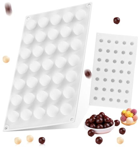 Ezydka 35 Löcher Schokoladenform 2cm Kugel Pralinenform Silikonform Schokoladenformen Kugel Silikon für Schokolade, Kuchen, Gelee, Kuppelmaus, Diy