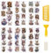 WANDIC 6 Bogen Rub on Transfer Stickers, Fee Aufkleber Wand mit Glitzer Elfen Europäischer Stil, Wasserdicht, Handarbeiten, Möbel, DIY Kunsthandwerk, Dekorieren für Fotoalbum und Scrapbook, 15 x 30 cm