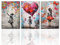 Tucocoo 3-teiliges Leinwandbild, Motiv: Banksy, Schmetterling, kleines Mädchen, Straße, Pop-Art, Gemälde, Graffiti, Liebe, zeitgenössisches Kunstwerk, Heimdekoration für Wohnzimmer, mit Holzrahmen,
