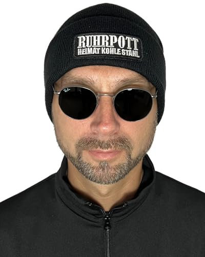 No Face No Name Mütze Ruhrpott Heimat Kohle Stahl in schwarz I Unisex I bestickter Aufnäher I Beanie Strickmütze Wintermütze