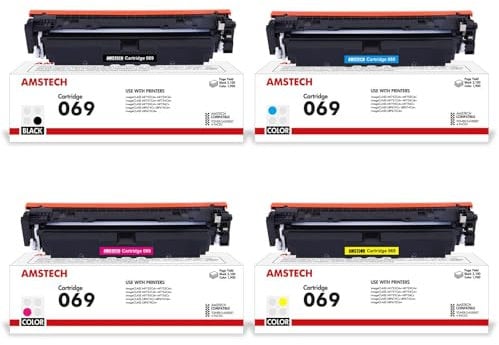 069 069H MF752cdw Toner Kompatibel für Canon 069 069H i-Sensys MF752Cdw Toner LBP673Cdw MF753Cdw LBP674Cx LBP674Cdw MF751Cdw MF754Cdw MF755Cdw MF756Cx Schwarz Cyan Magenta Gelb, 4er-Pack