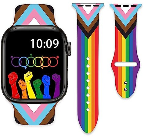 Straight Ally Lgbtq - Correas de reloj compatibles con Apple Watch de 38 mm, 40 mm, 41 mm, para niñas, mujeres y hombres, correa de silicona de repuesto para iWatch Series SE 8, 7, 6, 5, 4, 3, 2, 1