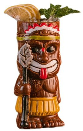 YUHANGCIYE Hawaiianische Tiki-Becher, kreative D-Becher, zartes D-Glas, Cocktail-Glas, hawaiianische Party-Tasse, Trinkgeschirr für Partys (B#, D04